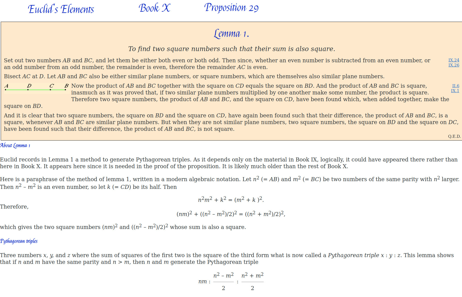 Euclide Livre X lemme 1 de la proposition 29 triangles pythagoriciens.jpg
